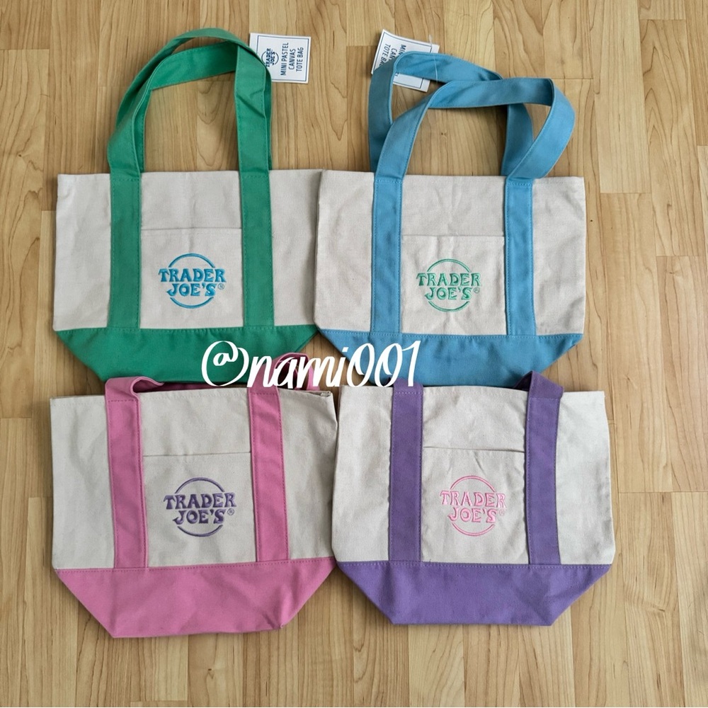 BUNDLE of 4 Trader Joe’s Viral Limited Edition Pastel Mini Totes - All 4 colors